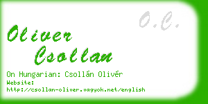 oliver csollan business card