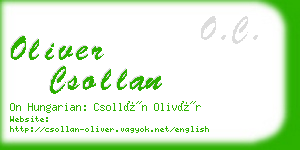 oliver csollan business card